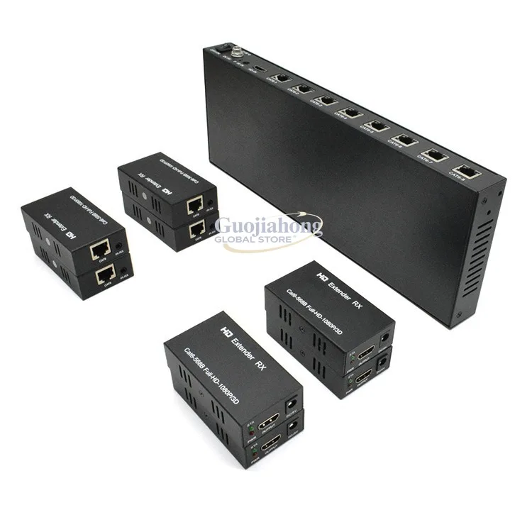 

High definition 60 meters extension distributor, one to eight poc unilateral power supply 60M Extender