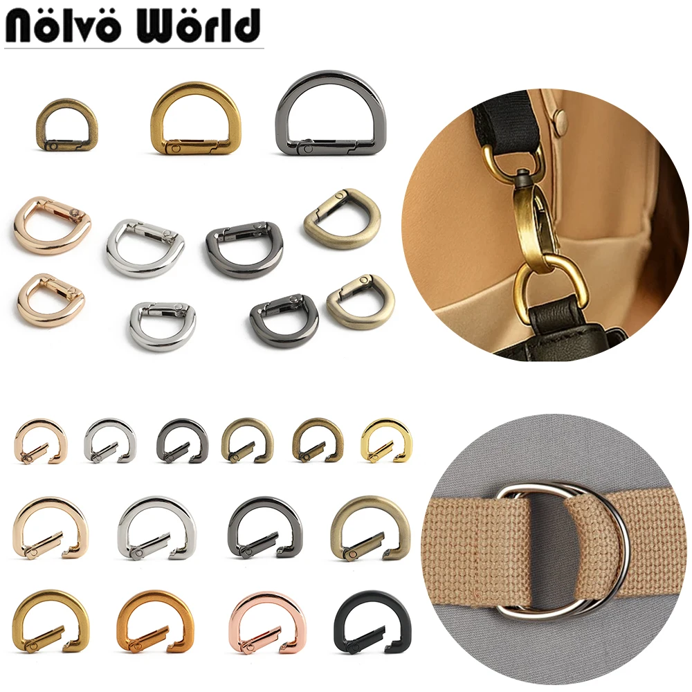 20/50/100PCS 13mm 16mm 19mm 25mm Metal Buckles Spring D Ring Keyring Clasps For Bags Shoulder Hanger Connect Hook Accessories