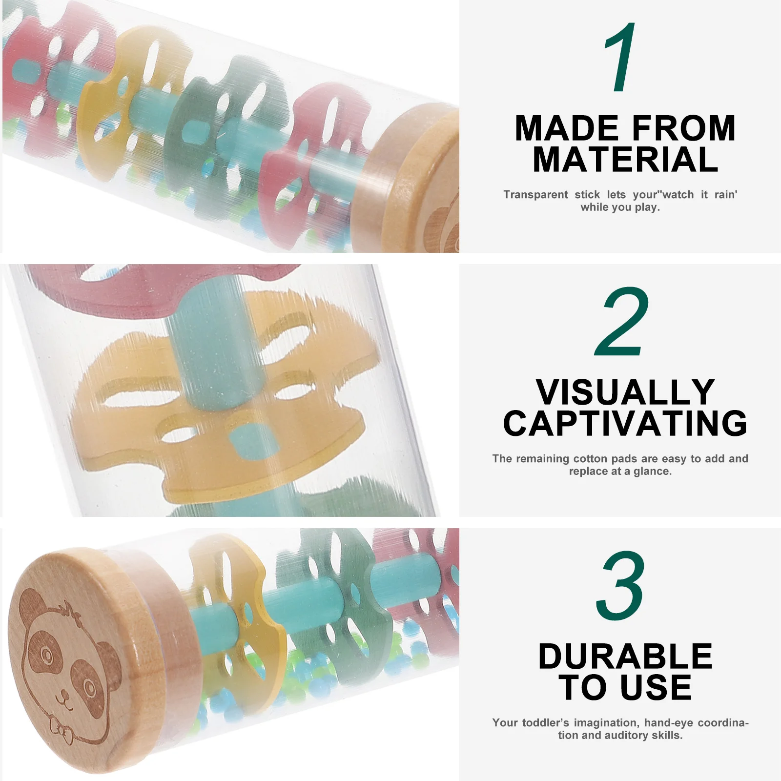 

1Pcs Rain Sound Tube Transparent Musical Instrument for Kids Shaking Sensory Play Visual Rain Effect Educational