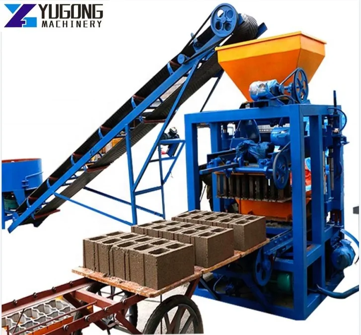 YUGONG QT4-24 The Cheapest Manual Interlocking Cement Block Brick Making Machine for Sale