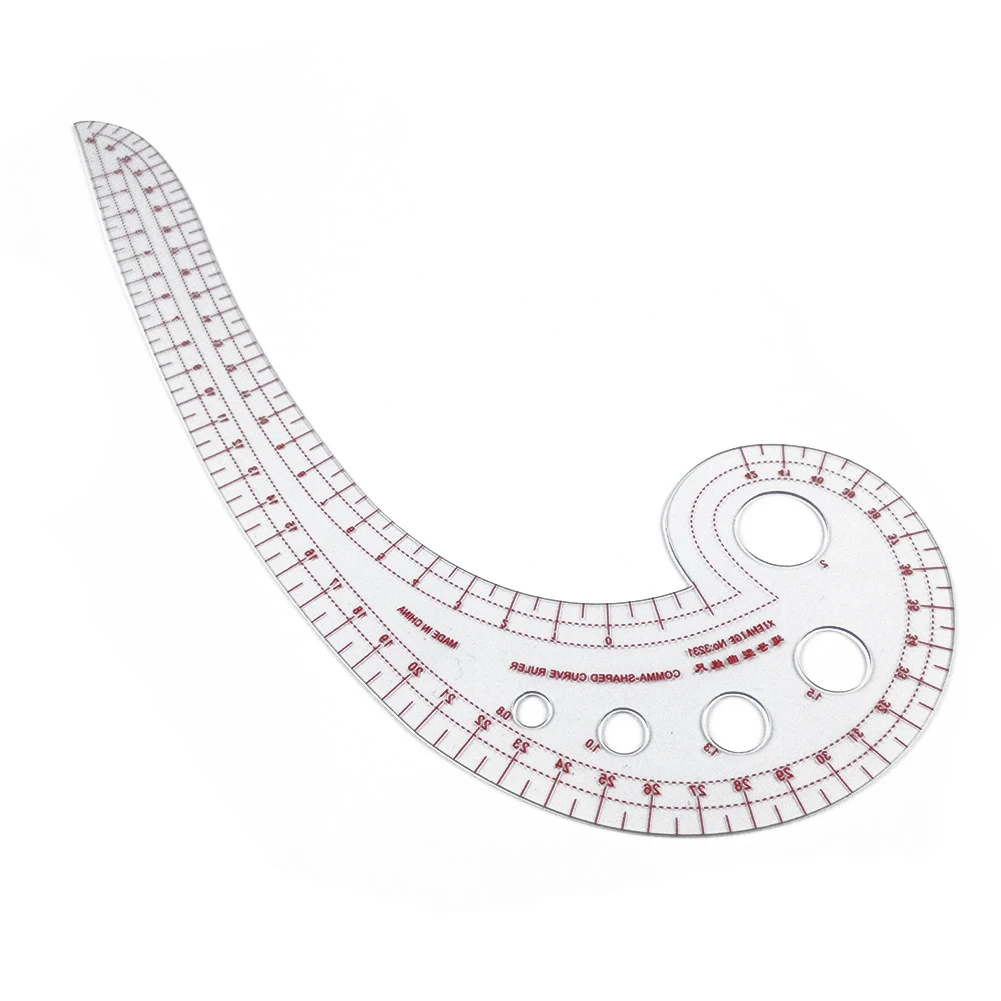 Multifunctional Transparent Tailor French Curve Sewing Ruler Tailor Comma Shaped Rulers Tools Soft High Quality Sewing Tools