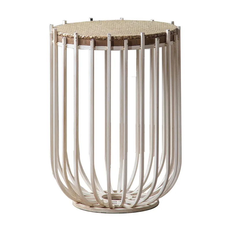 

Old round table wrought iron bamboo woven desktop cafe small home sofa side bed and breakfast round