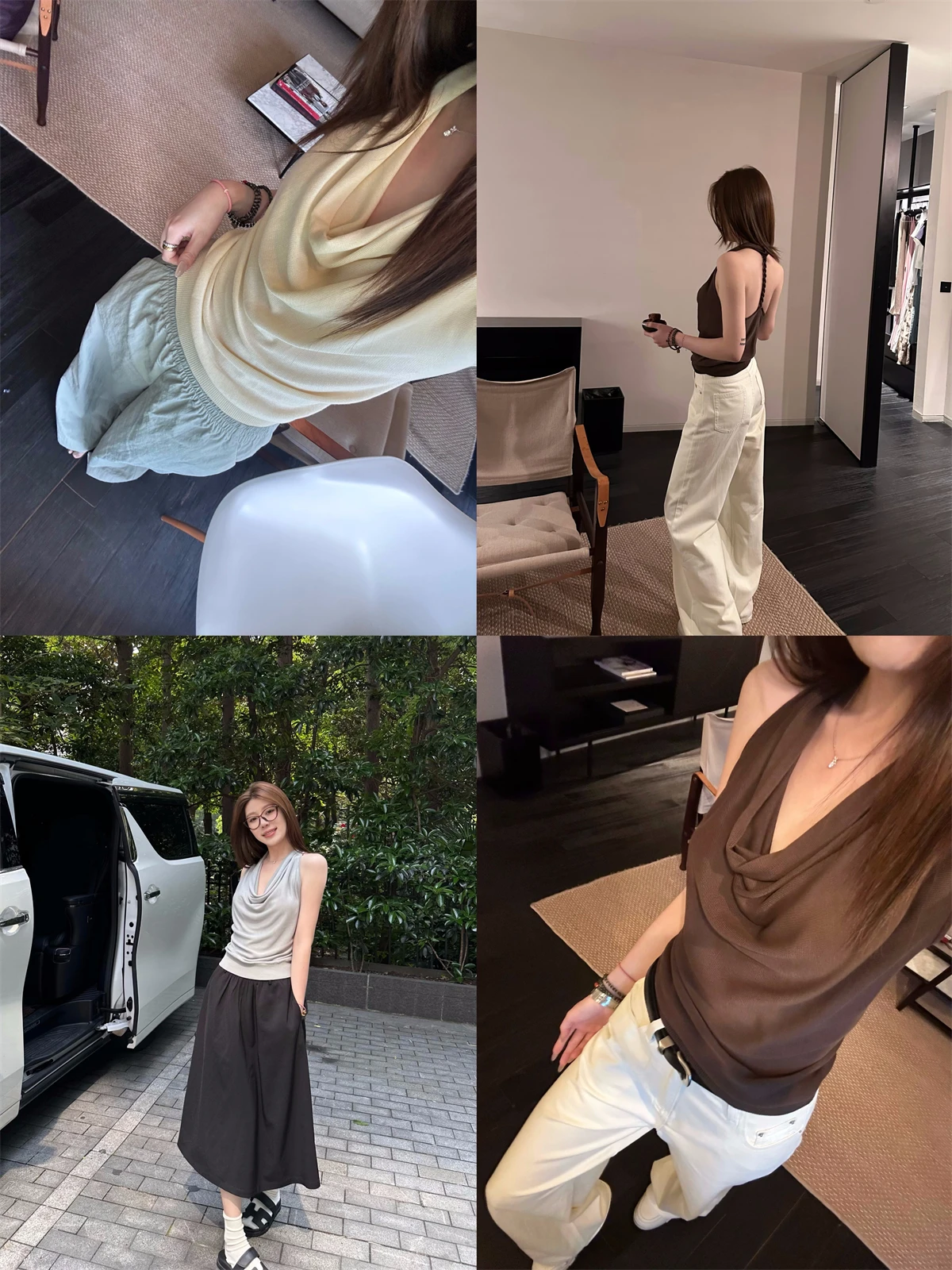 

Design Sensation Small ence Hanging Ne Vest Women's Summer Ele Sister Feeling Fairy-Like Top Tee Colors