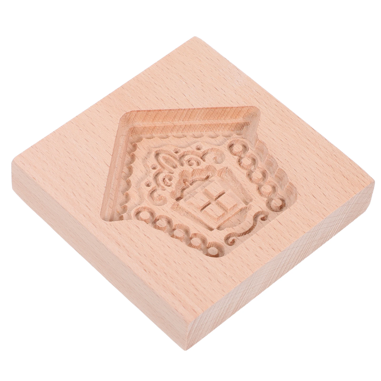 

Wooden Cookie Cutters Molds Embossed Christmas DIY Beech Carved Holiday Baking Tools