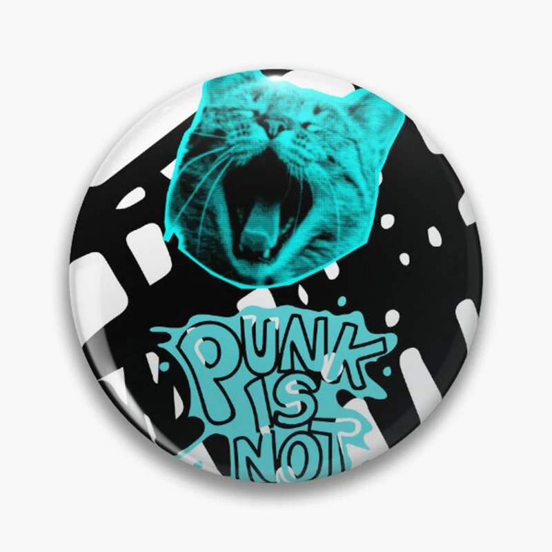 58mm Punk’s Not Dead Button Pin Skeleton Punk is Life Customized Badge Rock Music Lover Brooch For Bag Decor Gift for Fans