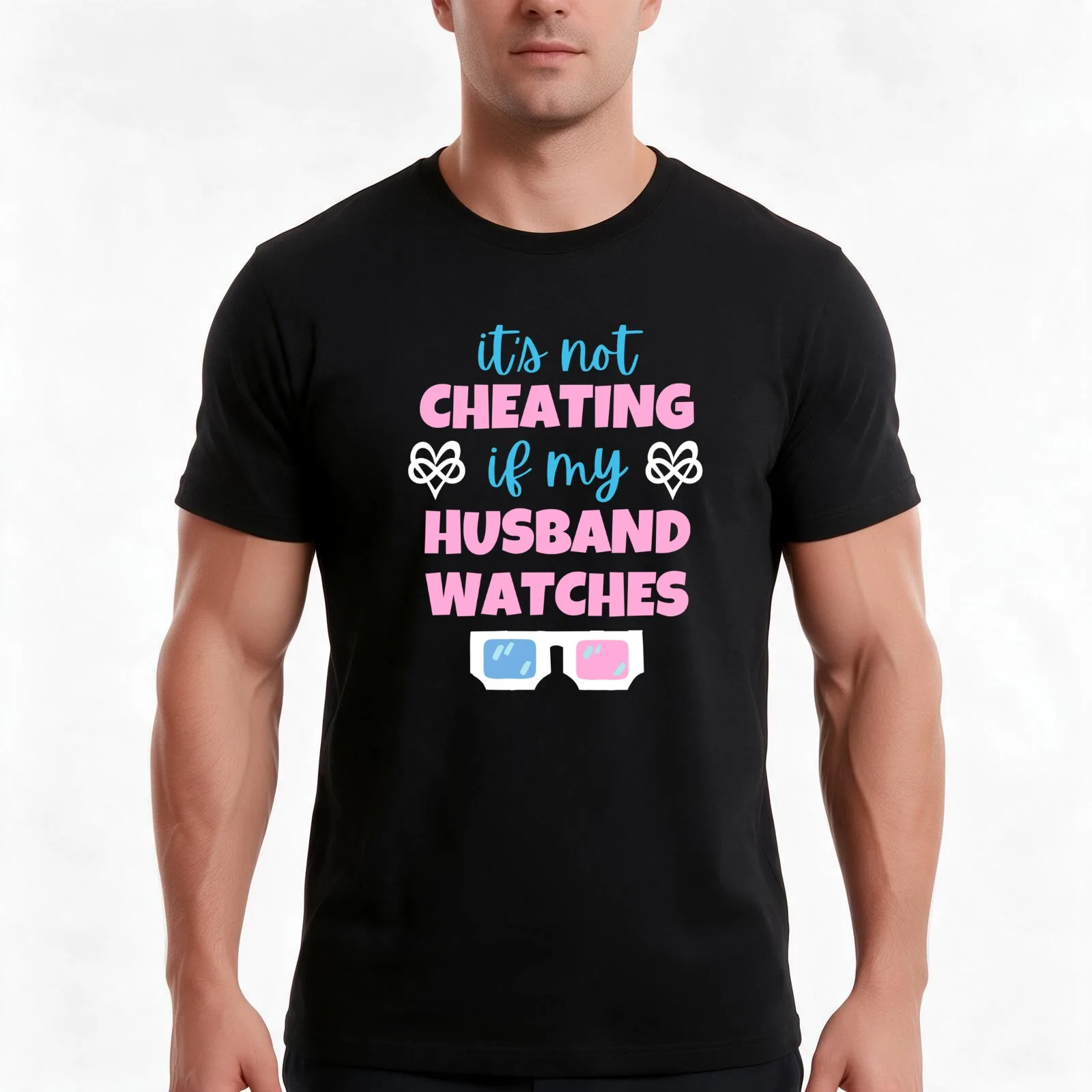 It's not cheating if my husband watches | Swingers | Polyamory T-Shirt, Summer Casual Cotton Tee, Oversized Streetwear Tops