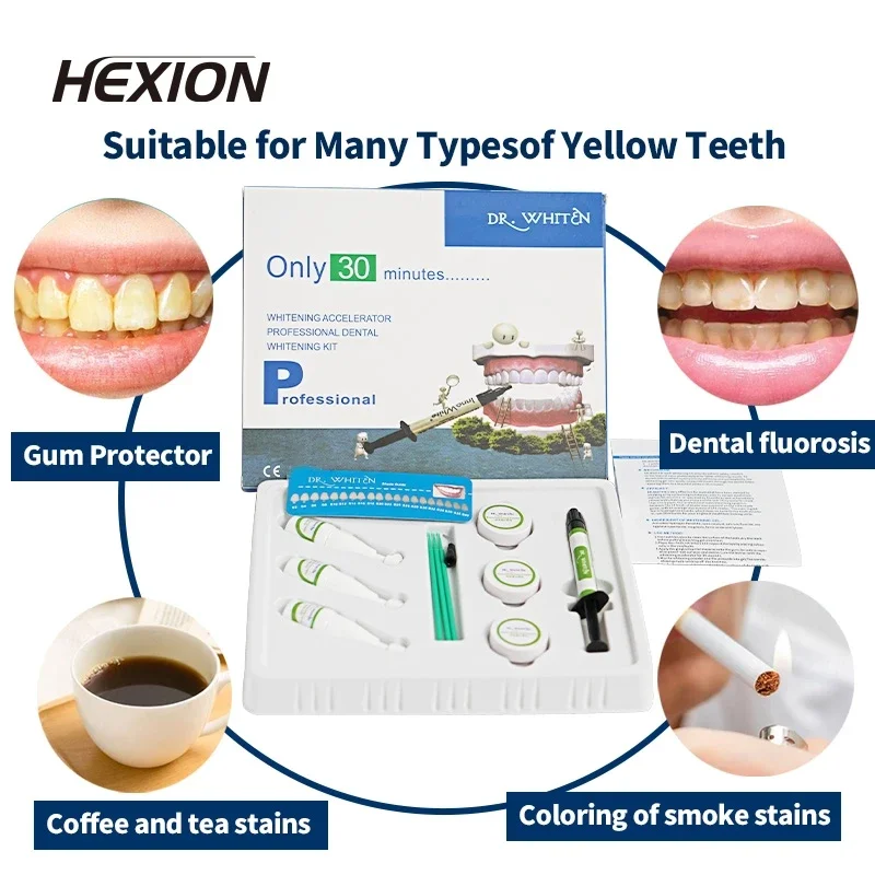 Teeth Whitening Serum Kit Caries Prevention & Plaque Remover Yellow Stain Cleaner with Bleach Gel Professional Dental Cleansing