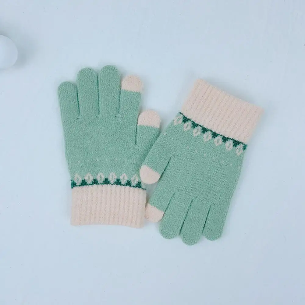 

Warm Children Gloves Kids Knitted Gloves Warm Stretchy Kids Knitting Gloves for Autumn Winter Colorful for Boys for Students