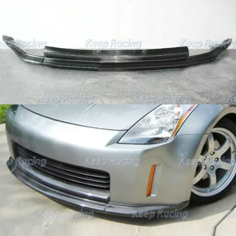 

For Nissan 350z Early Carbon Fiber Front Lip VS Style Glossy Bumper Splitter Z33 Fiberglass Front Under Spoiler FRP Bumper Lip