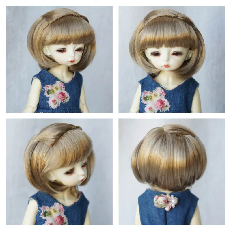 

JD182 1/6 1/4 Hot Sale BJD Synthetic Mohair Wigs TOSD MSD Fashion Bobo Pony DOll Hair Size 6-7inch 7-8inch Cheap Accessories