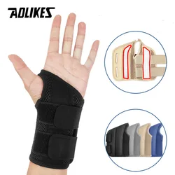 AOLIKES 1PCS Adjustable Compression Wrist Brace Night Wrist Support Carpal Tunnel Splint Stabilizer for Arthritis Pain Relief