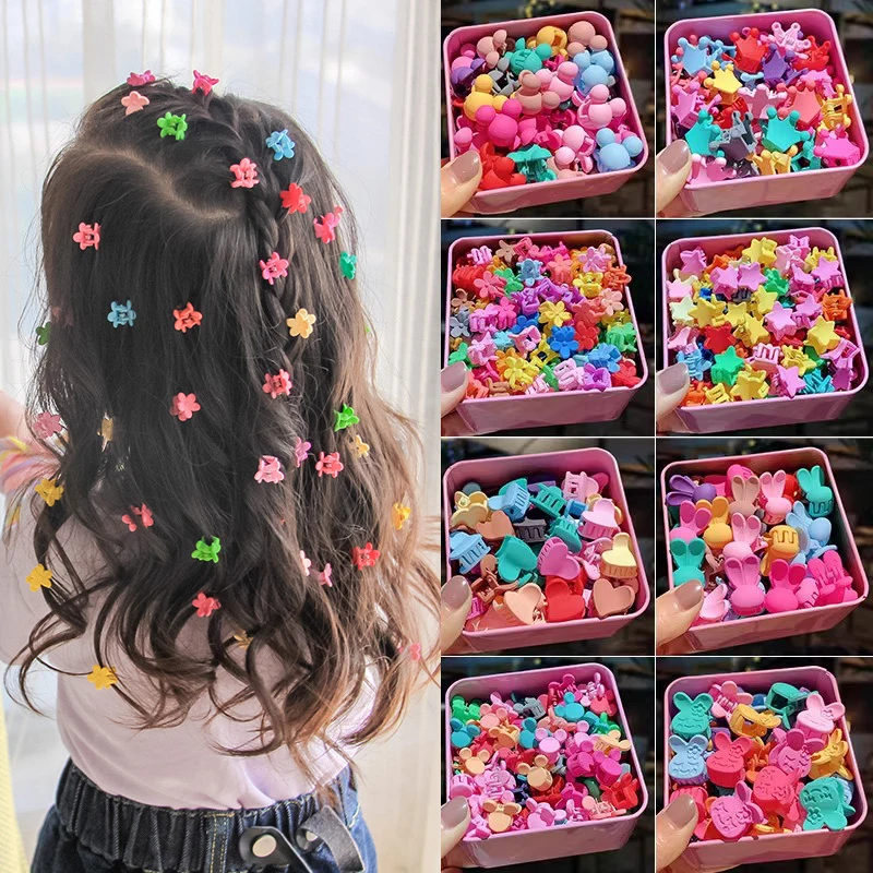 

20/40pcs Girs Cute Colorful Flower Star Crown Small Hair Claws Lovely Hair Decorate Claw Clips Hairpins Kids Hair Accessories