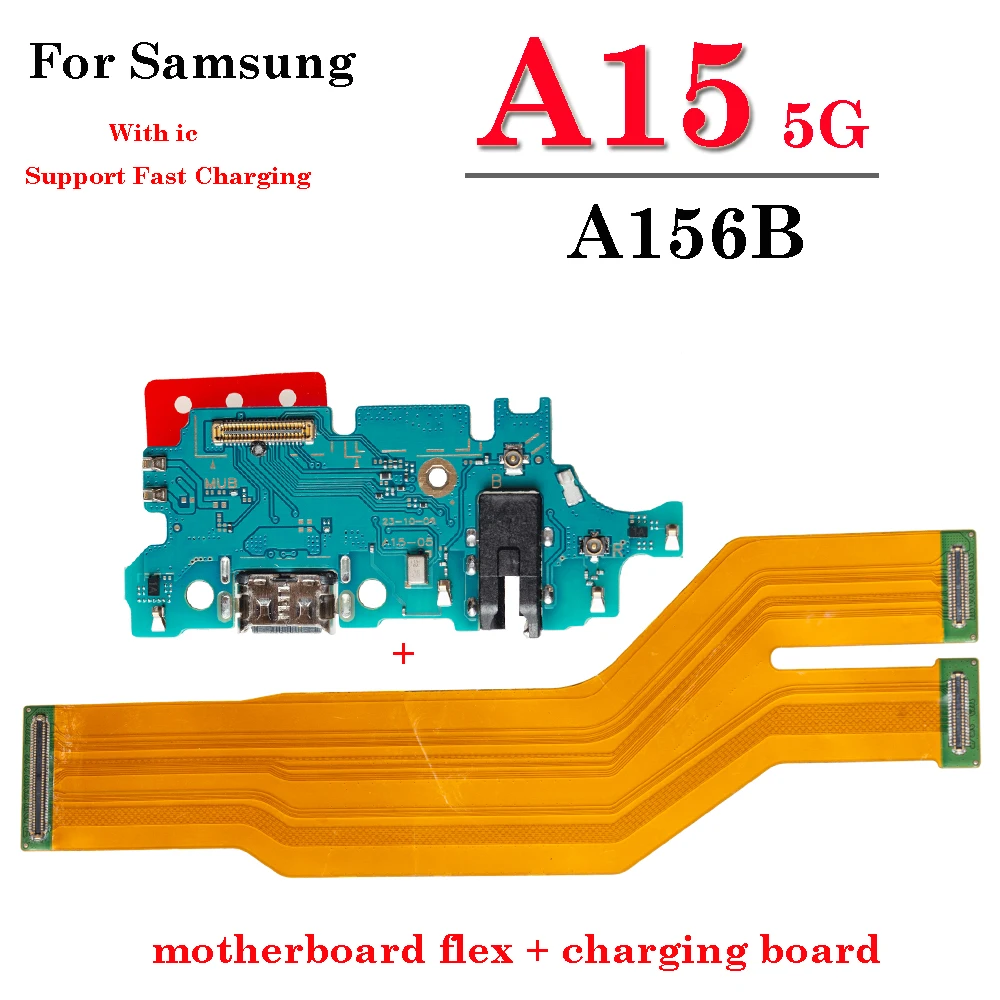 Fast Dock USB Charging Charger Port Main Mother Board Flex Cable For Samsung Galaxy A15 A25 A54 A55 5G A156B A256B A546B A556B