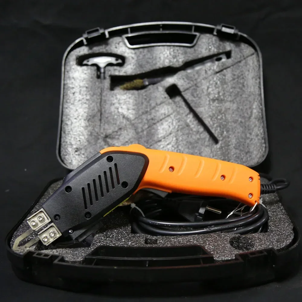 Cuchillo calefactor eléctrico refrigerado por aire, tela, correas de fibra química, cuchillo de fusión en caliente, hoja de limpieza de vidrio laminado