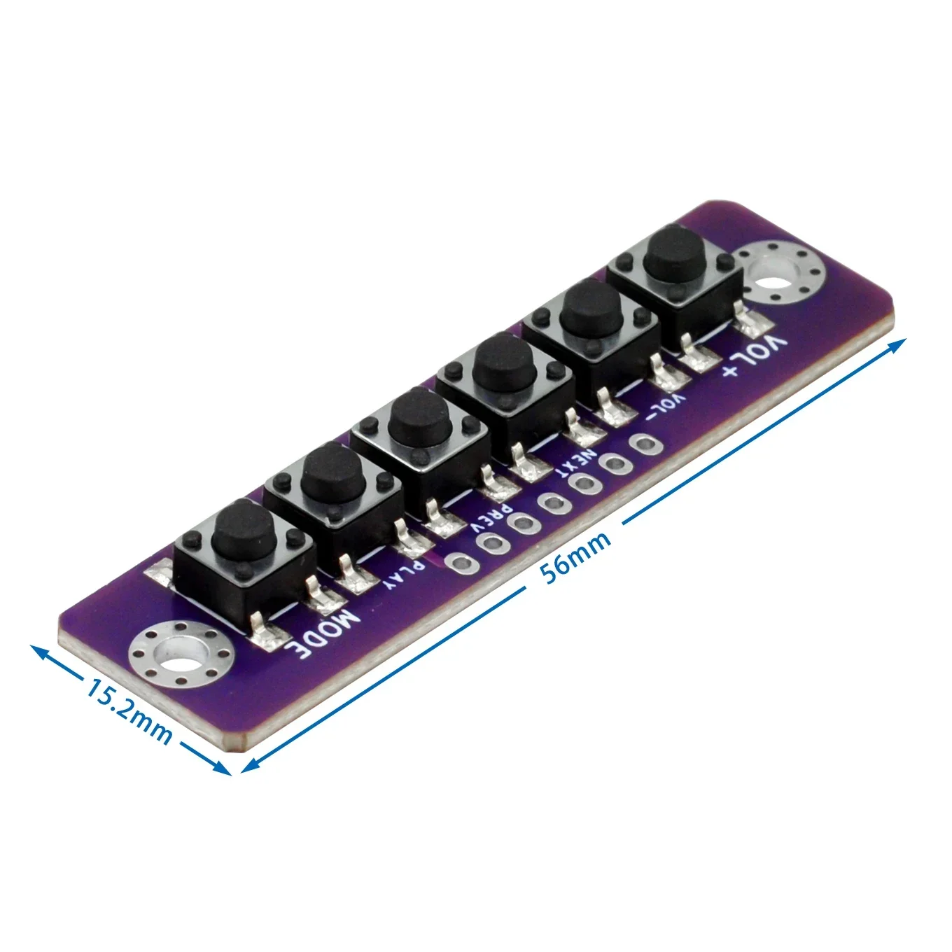 1 2 3 4 5 Modulo pulsante indipendente a 6 bit Modulo pulsante esterno MCU Microinterruttore Scheda a pulsante per amplificatore di potenza Bluetooth