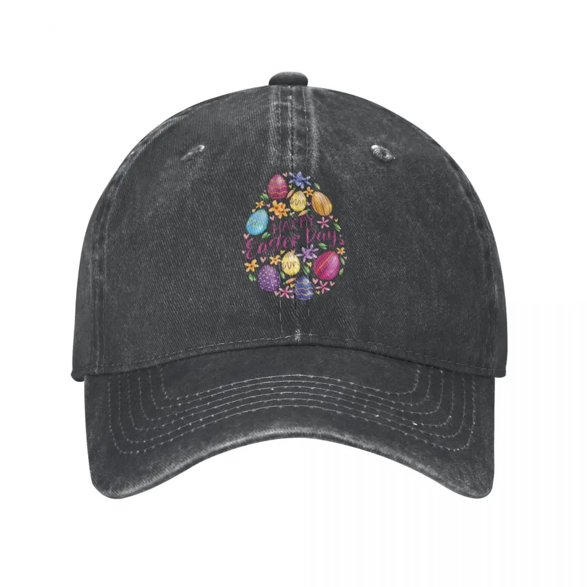 Easter Egg Basket Baseball Cap Happy Easter Day Kpop Rock Sun-Proof Washed Trucker Hat Unisex-Teens y2k Cute Design Baseball Cap