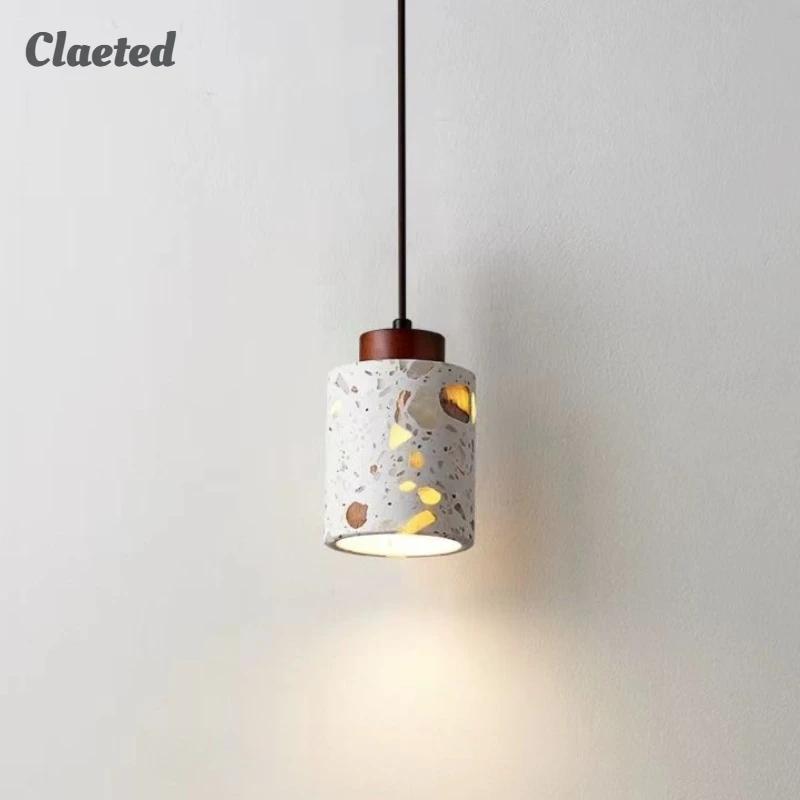 Minimalist Bedroom Headboard Pendant Light Nordic Creative Wabi Sabi Style Retro Homestay Terrazzo Restaurant Lighting Fixtures