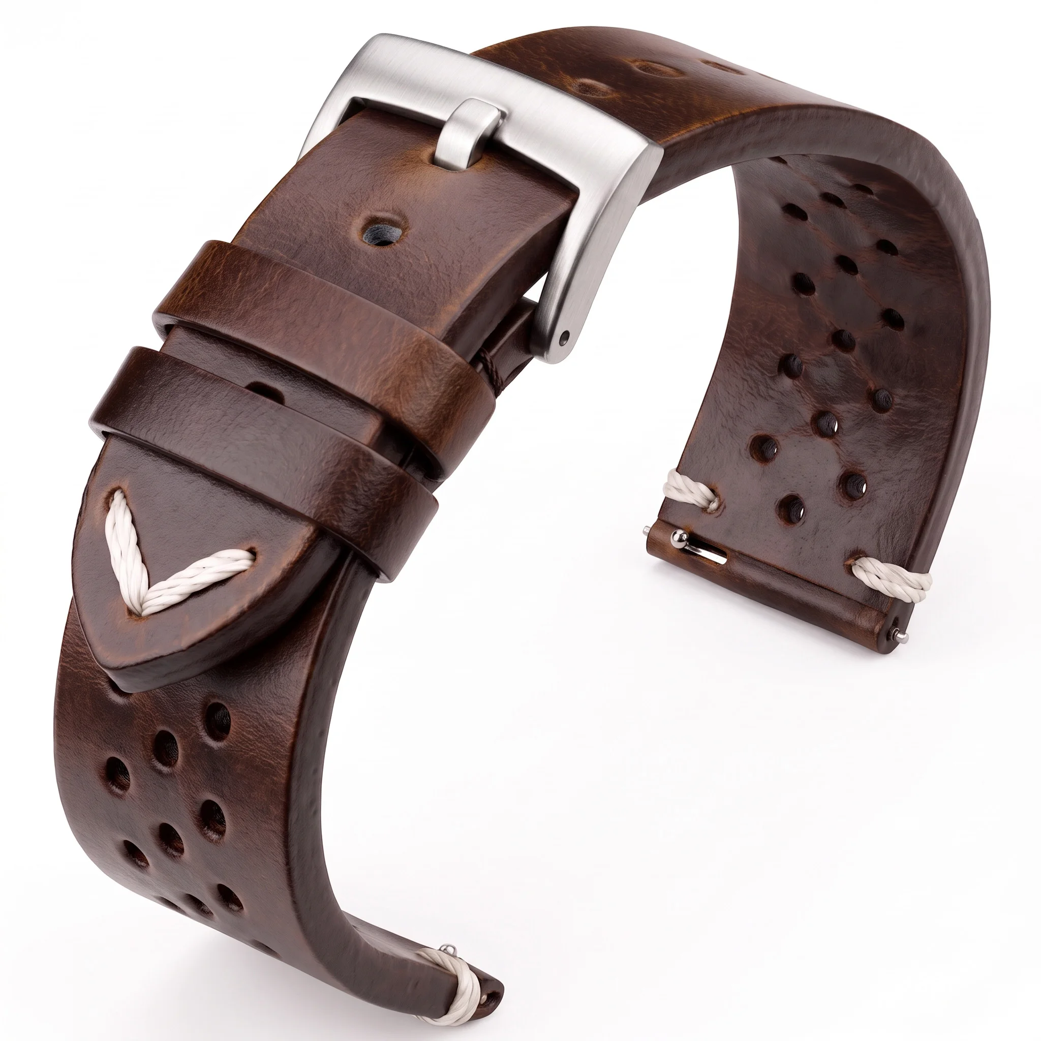 Handgefertigtes atmungsaktives Rindsleder-Uhrenarmband, 18, 20, 22, 24 mm, für Herren und Damen, 4 Farben, Ölwachs, echtes Lederarmband, Uhrenarmband-Zubehör