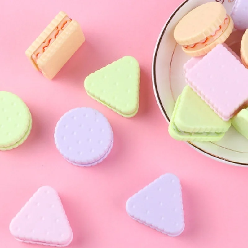 3pcs/lot Creative Fresh and Cute Biscuit Pencil Sharpener Children\'s Pencil Sharpener Stationery Random Colors