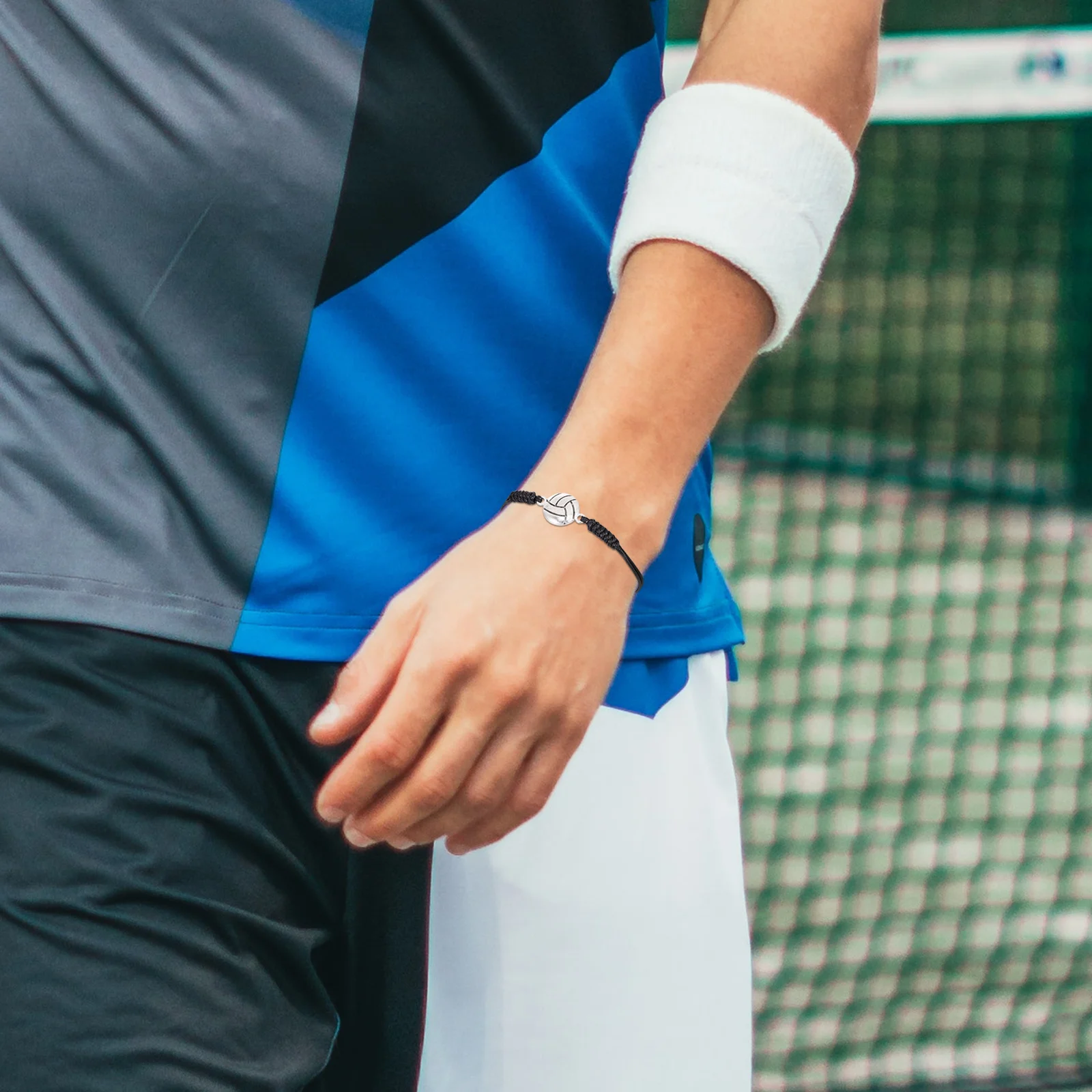 6 قطع من أساور مضفرة على شكل قلادة للكرة الطائرة، أساور معصم مرنة عصرية قابلة للتعديل للاعبين وفريق المدربين خفيفة الوزن #2