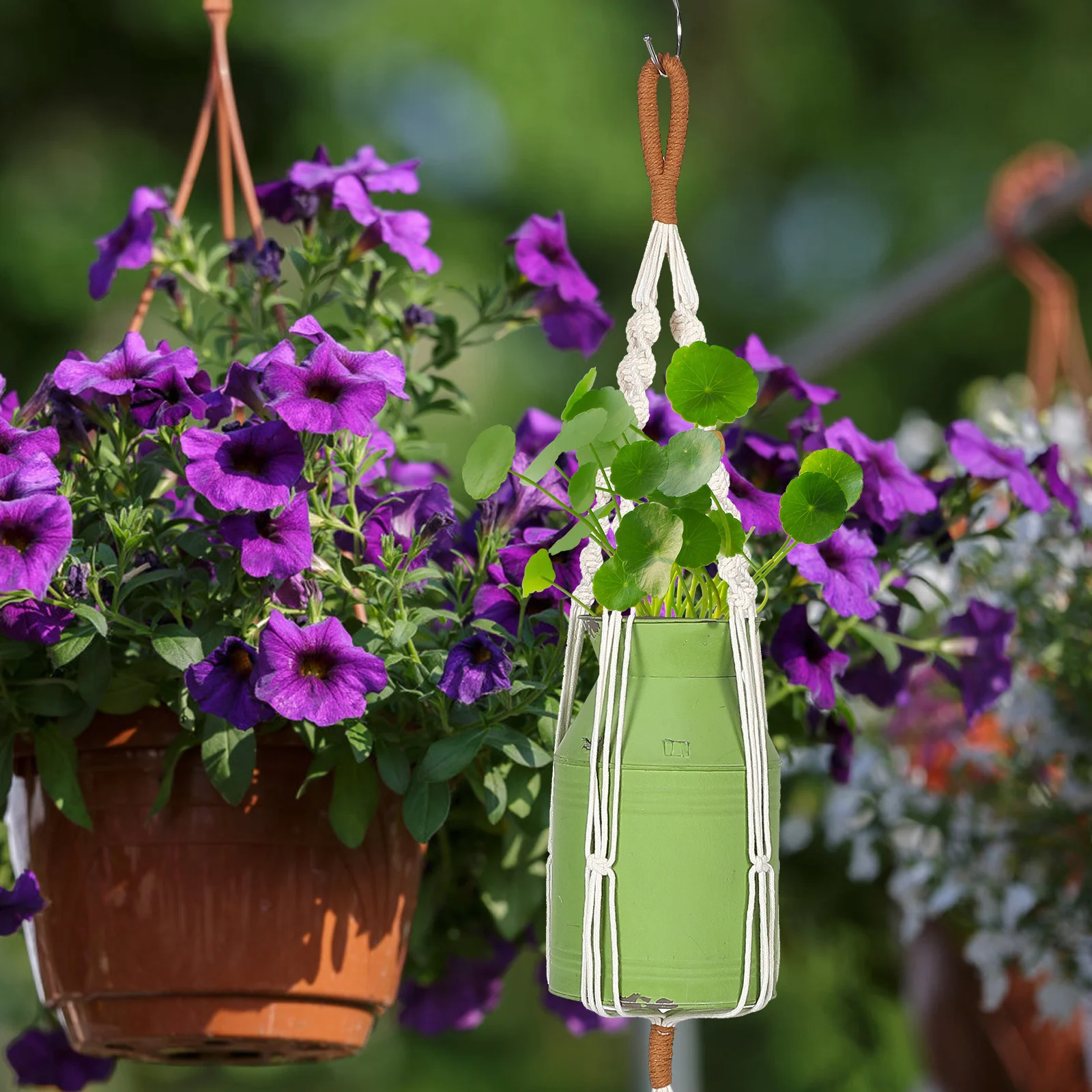 

Настенная корзина ручной работы, декоративная тканая веревка, цветочный горшок, корзина для домашнего декора в стиле бохо, фон для фотосъемки, тканая стена