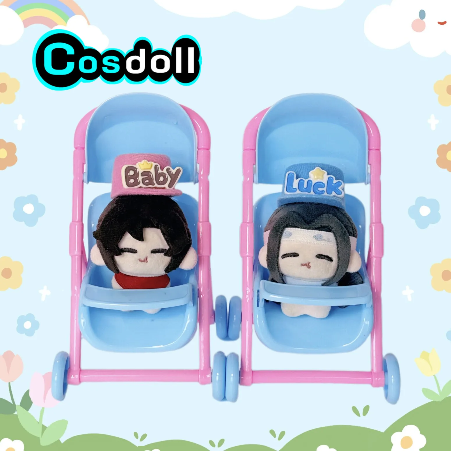 

In Stock 2pcs 5cm Original Wei Wuxian Lan Wangji MDZS Grandmaster of Demonic Stuffed Plushies Doll Keychain Clothes Anime Toy Ki