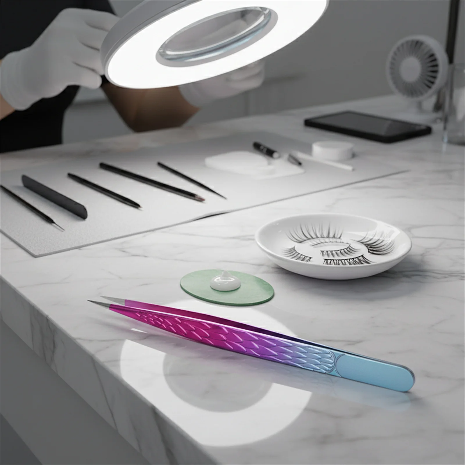 Pinzette per extension ciglia ad alta precisione Strumenti professionali per pinzette per ciglia in acciaio inossidabile per trucco da salone fai-da-te per ciglia