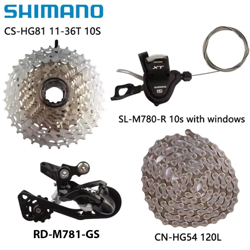 Shimano 10S Groupset SL-M780-R Shifter Lever RD-M781-GS Rear Derailleur SLX CS-HG81-10 Cassette CN-HG54 120L For MTB Mini set