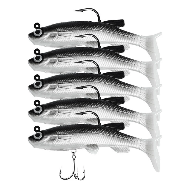 

5PCS Silicone Soft Bait 14g 8cm Swimbait Jigging Wobblers Fishing Lure Artificial Soft Rubber Baits Sea Bass Pike Tackle