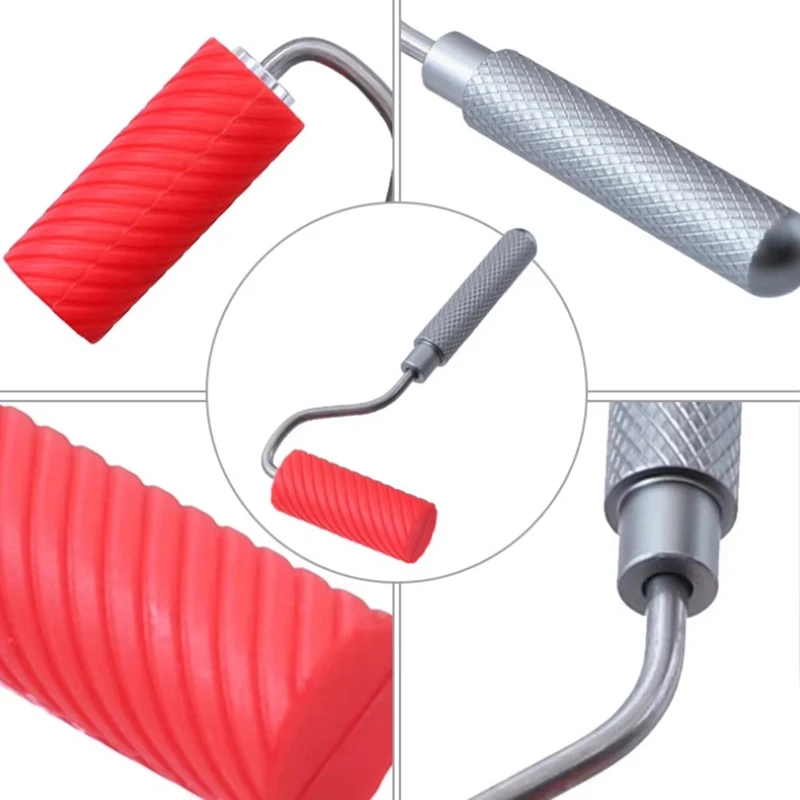 A21I-1Set Kit di spazzole a rullo in silicone multiuso per la ristrutturazione domestica Vassoio per strumenti di pittura per pareti per uso domestico Parti di strumenti per pittura