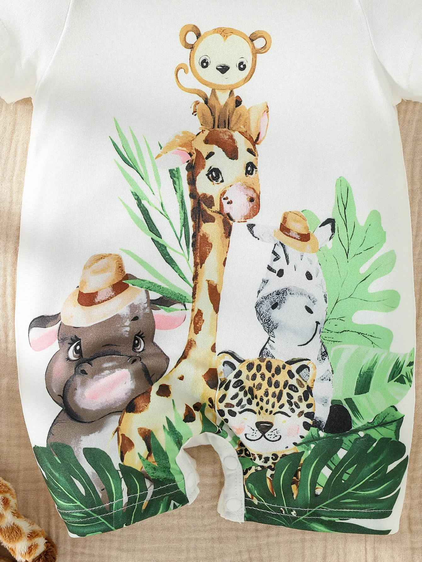 Baby Unisex Summer Short Sleeve Cartoon Fashion Cute Japan&Korean Jumpsuit