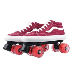 Patines profesionales de doble fila para adultos, zapatos de lona Unisex, patines deslizantes en línea, zapatillas de entrenamiento Quad, 4 ruedas, talla 35-45
