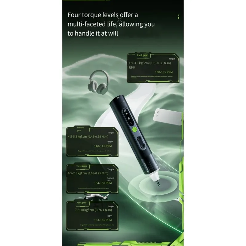 ABVG-JAKEMY 1Set Electric Screwdriver Set JM-8196, 3.7-4.2V Rechargeable Straight Handle Home Use