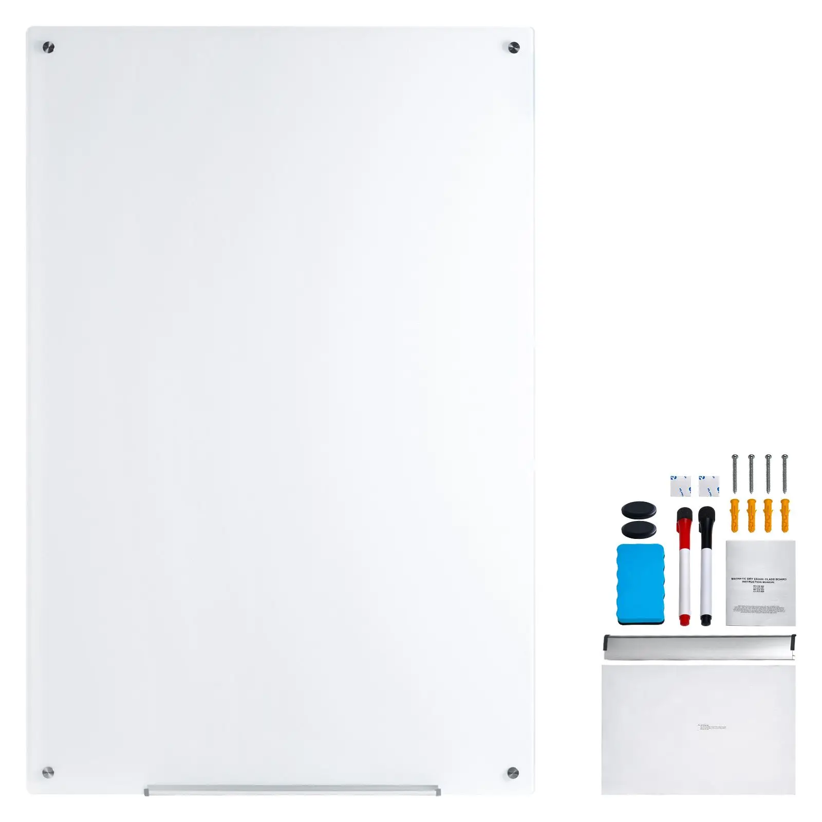 Magnetic Glass Whiteboard, Dry Erase Board 36
