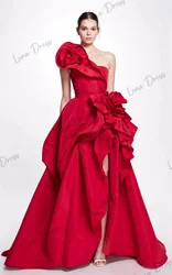 Lena Simple and Elegant Formal Dress Women Elegant Party Red One Shoulder Dresses Gala Dresses Woman 2024 for Party Side Slit