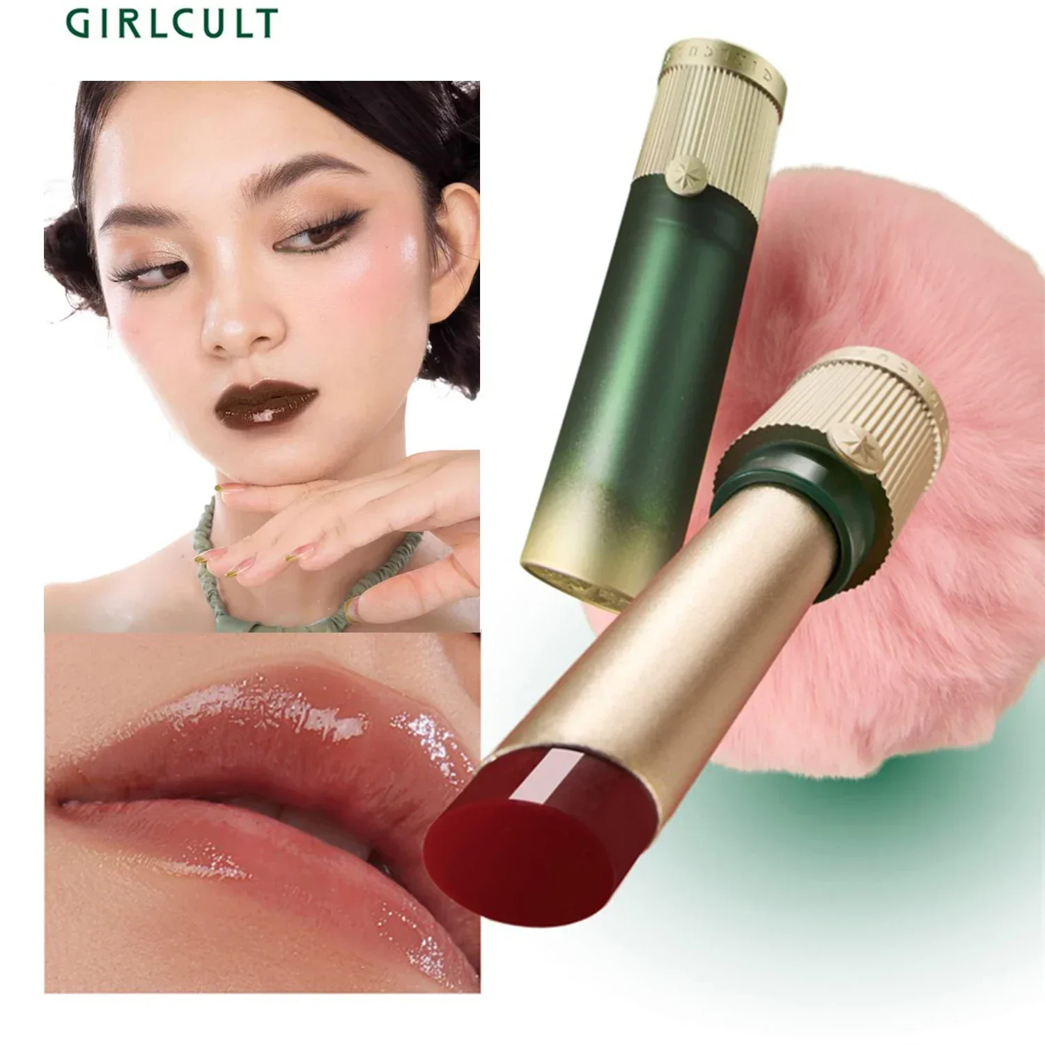 Girlcult-Rouge à lèvres miroir pêche enroulé, maquillage hydratant, brillant, baume Jules brillant, humidité longue durée, solide Jules Glaze Vegan