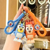 Bluey and Bingo Keychain Cartoon Anime Student Backpack Accessories Car Pendant Children's Birthday Keychain Gift