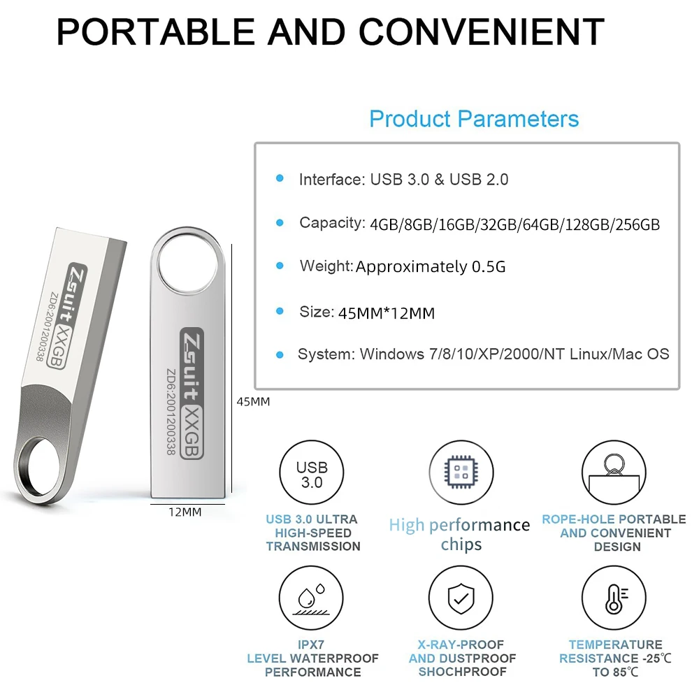 10 Stuks/Groothandel Usb Stick Mini Pen Drive 4Gb 3.0 Usb Flash Drive Pendrive Memory Stick 32Gb 64Gb Waterdicht Metalen Sleutel Gratis Logo