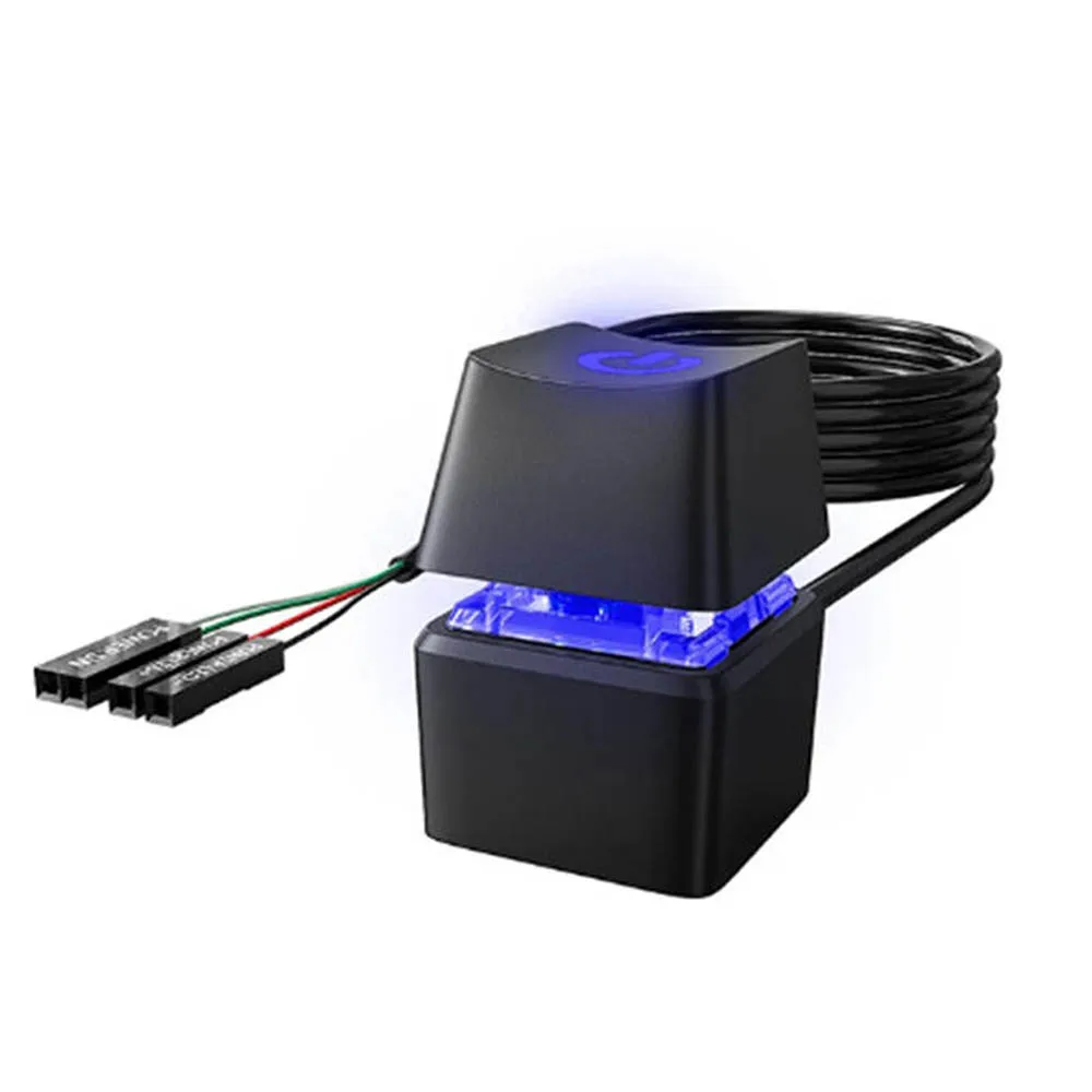 Colorful LED Push Button PC Desktop Switch Motherboard External Power‑On‑Off Button Extension Cable 1.65/5/10M for Home Office
