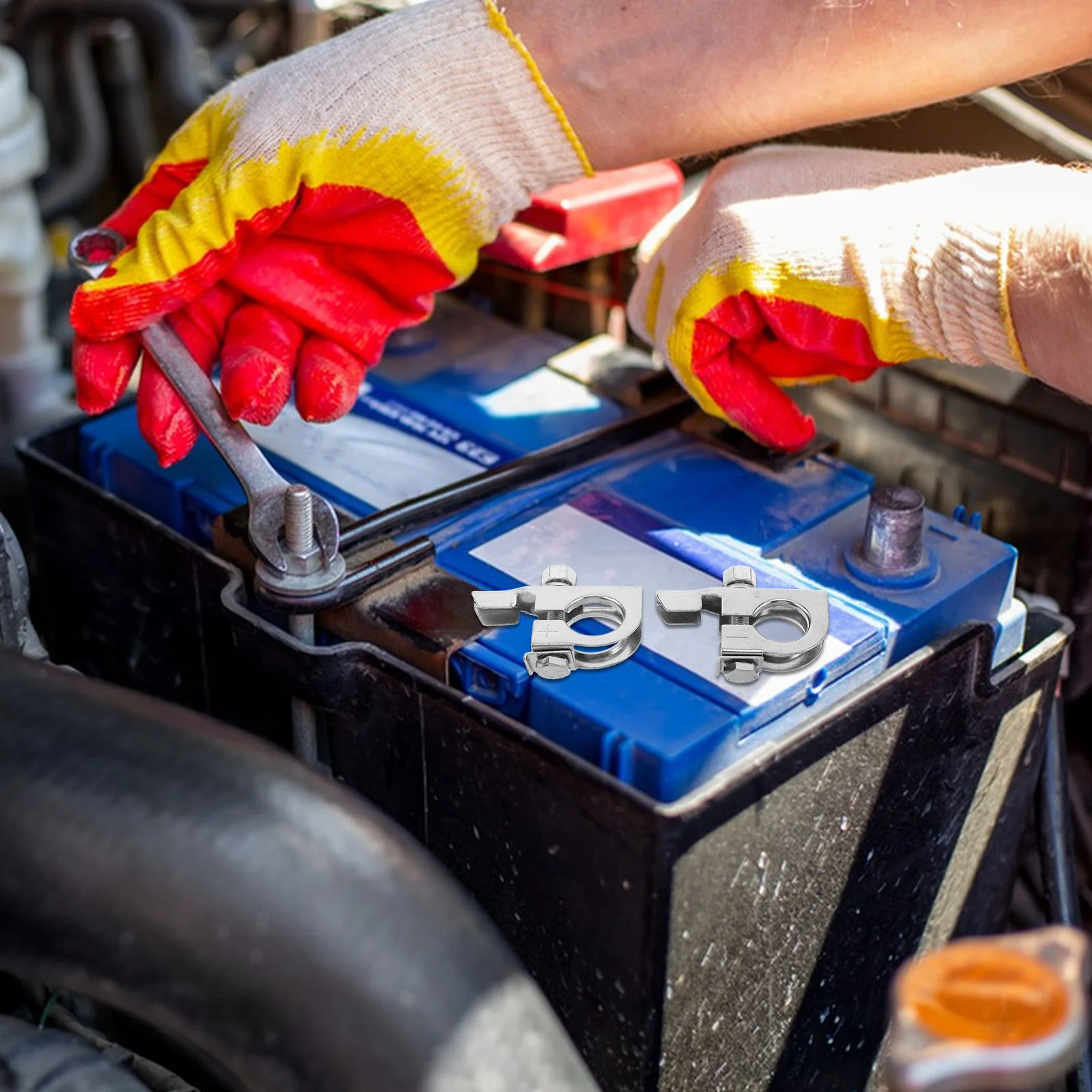 

10pcs Terminal Clamps Universal Top Post Connectors High Conductivity Sparkproof For Cars Trucks Construction Machinery