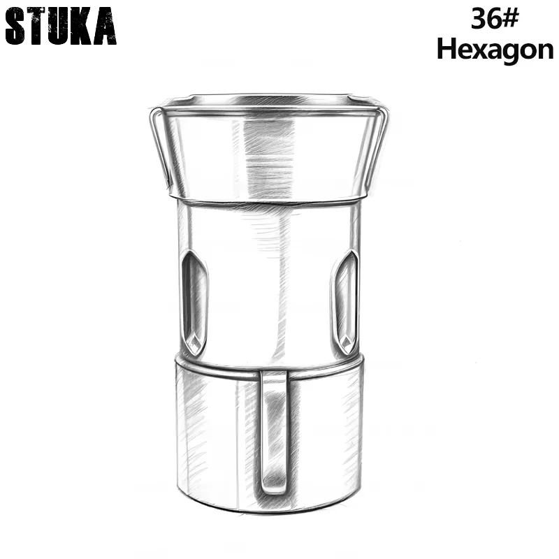 Stuka Square Hole Helong 36#D56 Type CNC lathe Back Pull collet Spring Steel High Precision Chuck
