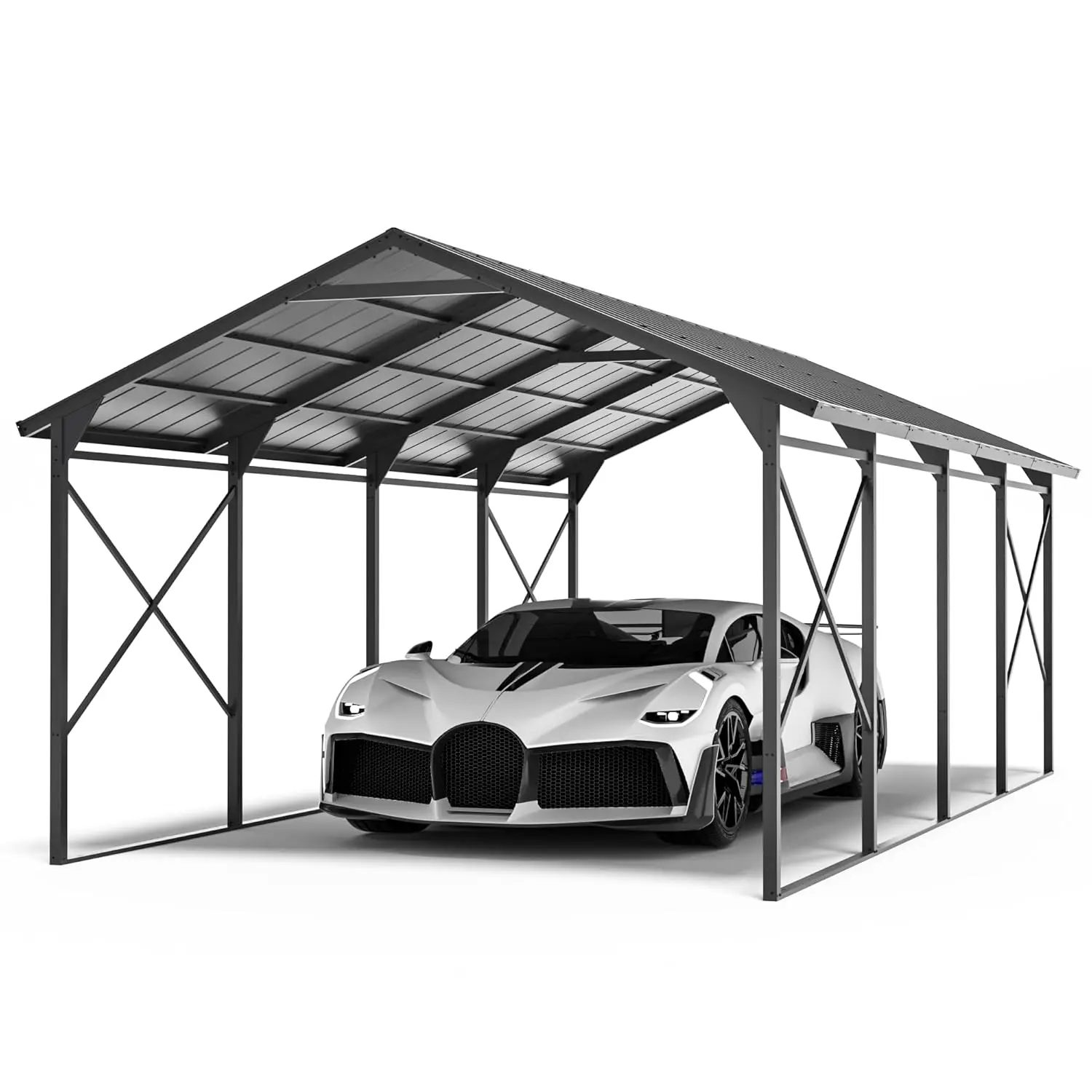 

12x22 FT Heavy Duty Carport with Galvanized Steel Roof and Enhanced Frame, Durable Metal All Weather Carport Garage, Customized