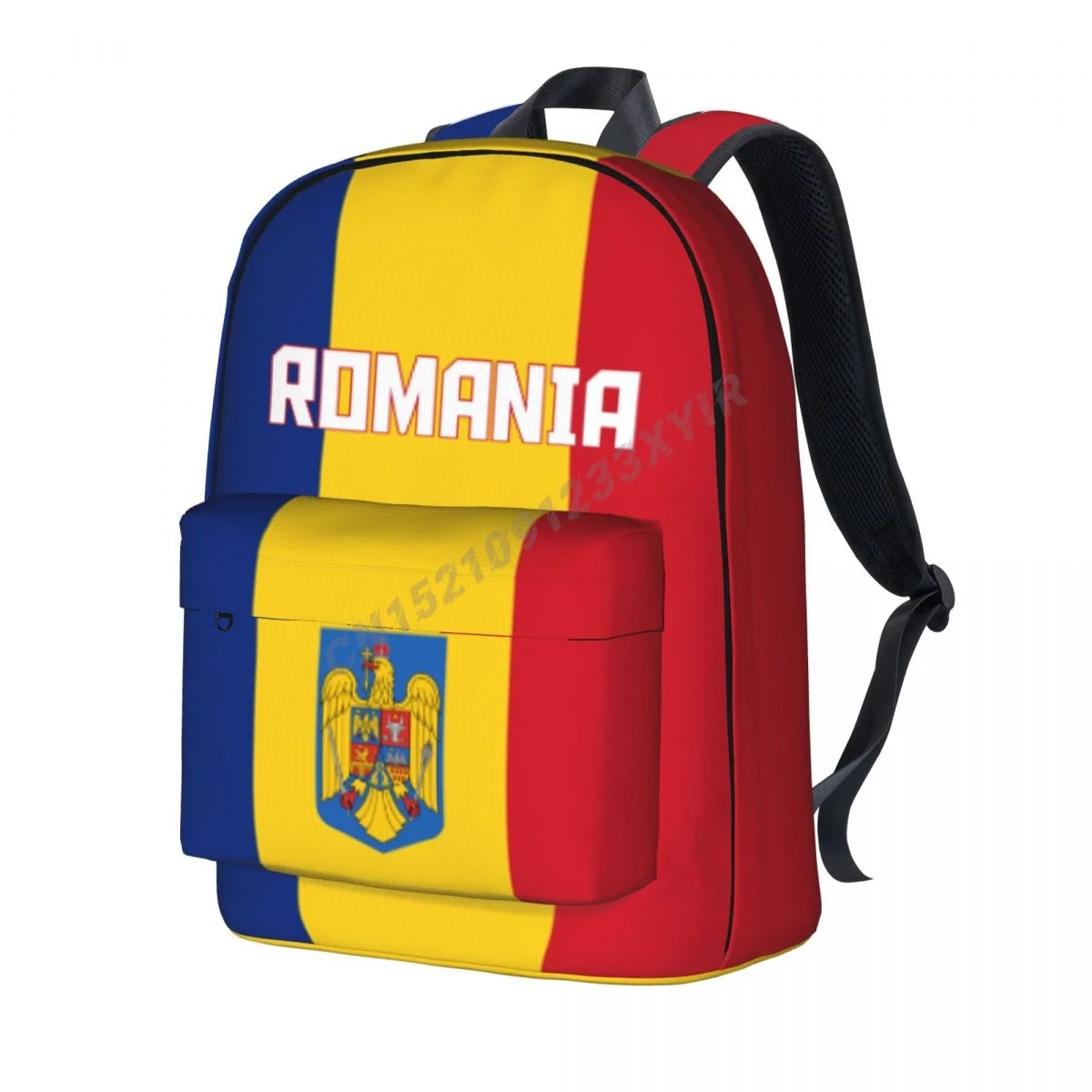 Unisex Backpack Romania Flag Romanian Stitch Schoolbag Messenger Bag Case Laptop Travel Bag Mochila Gift