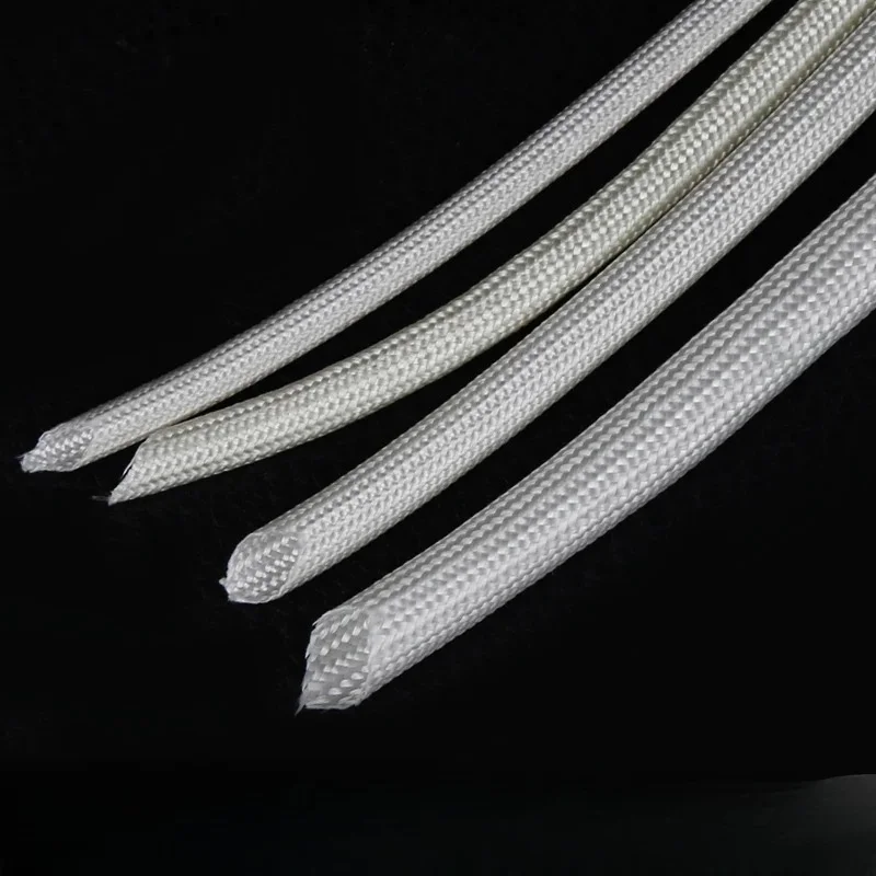 1/3/5M ID 1mm ~ 40 mm Braided Fiberglass Sleeve 600 Deg.C High Temperature Chemical Glass Fiber Tube Fiberglass Sleeving