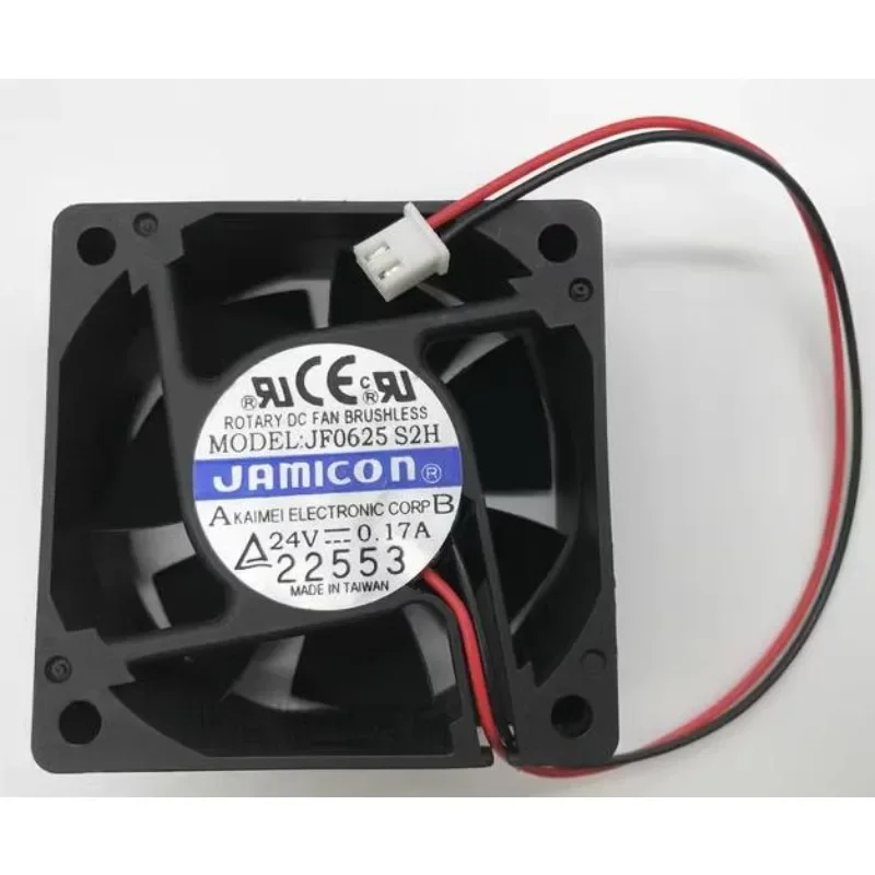 

New Fan For JAMICON JF0625S2H 24V 0.17A 6CM 6025 2-wire Cooling Fan 60*60*25MM