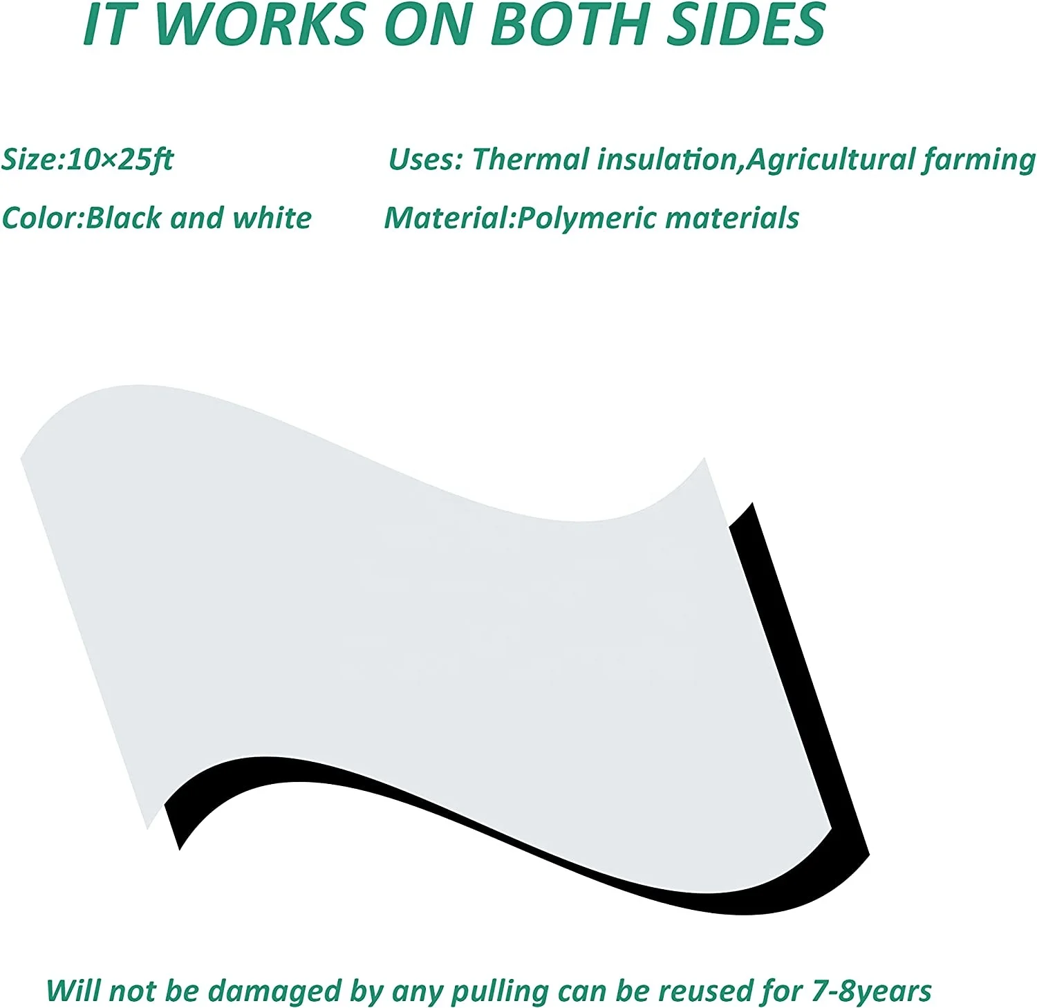 제조업체 좋은 품질 흑백 필름 농업용 6mil 폴리에틸렌 팬더 필름 흑백 플라스틱 시트 롤 커버링