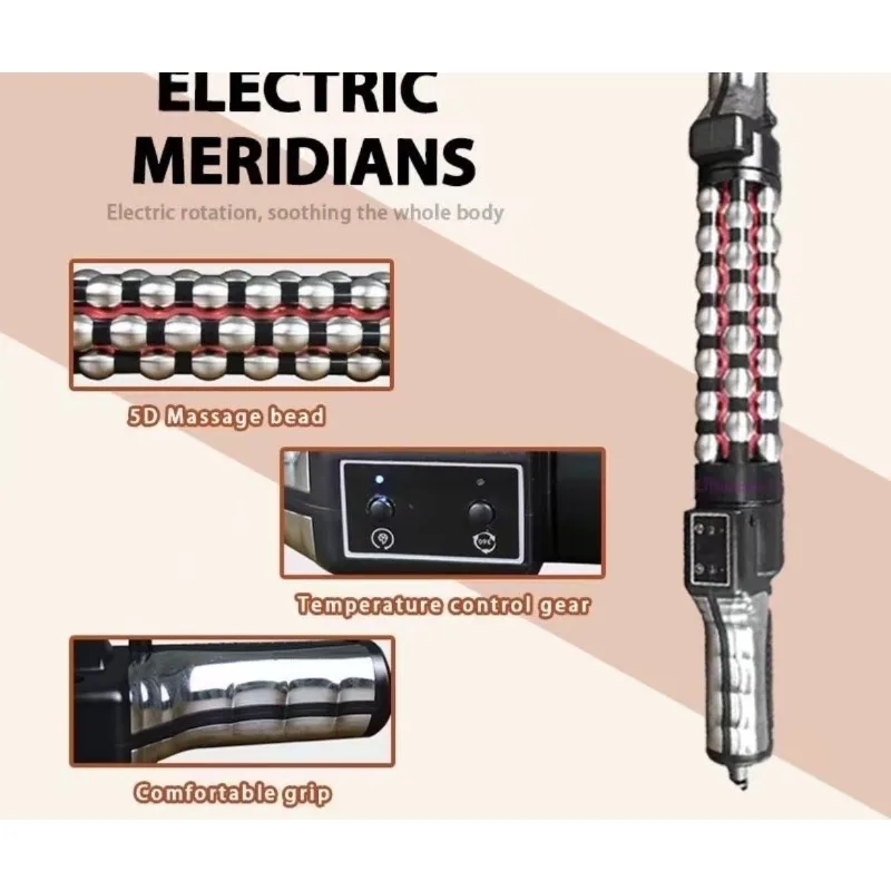 Electric health meridian wheel far infrared heating physiotherapy roller dredging health massager