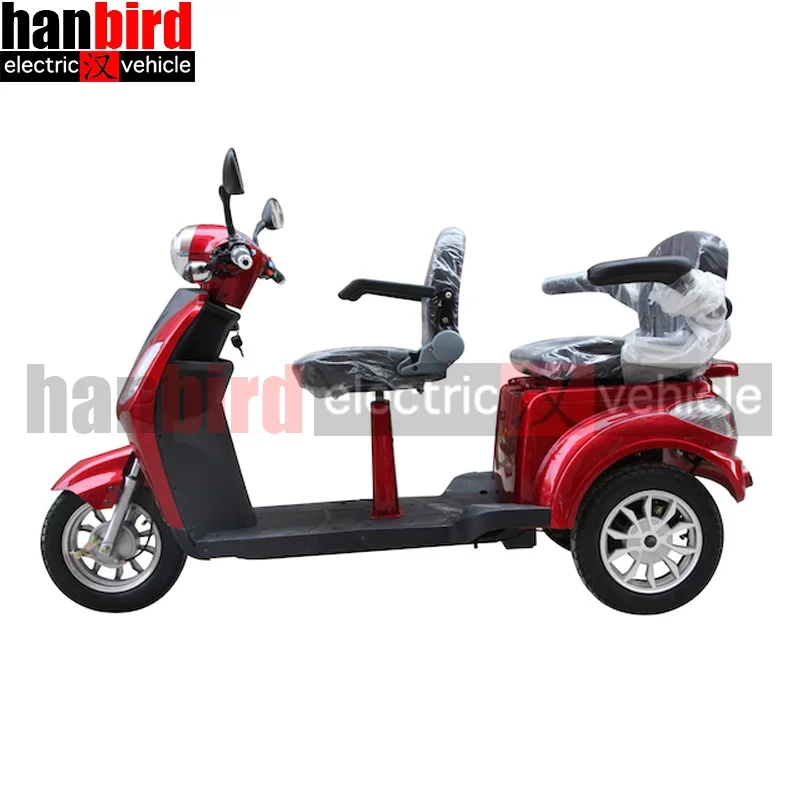 Approved Adults For Handicapped Two Seat 60V 1000W Passenger Electric Tricycle