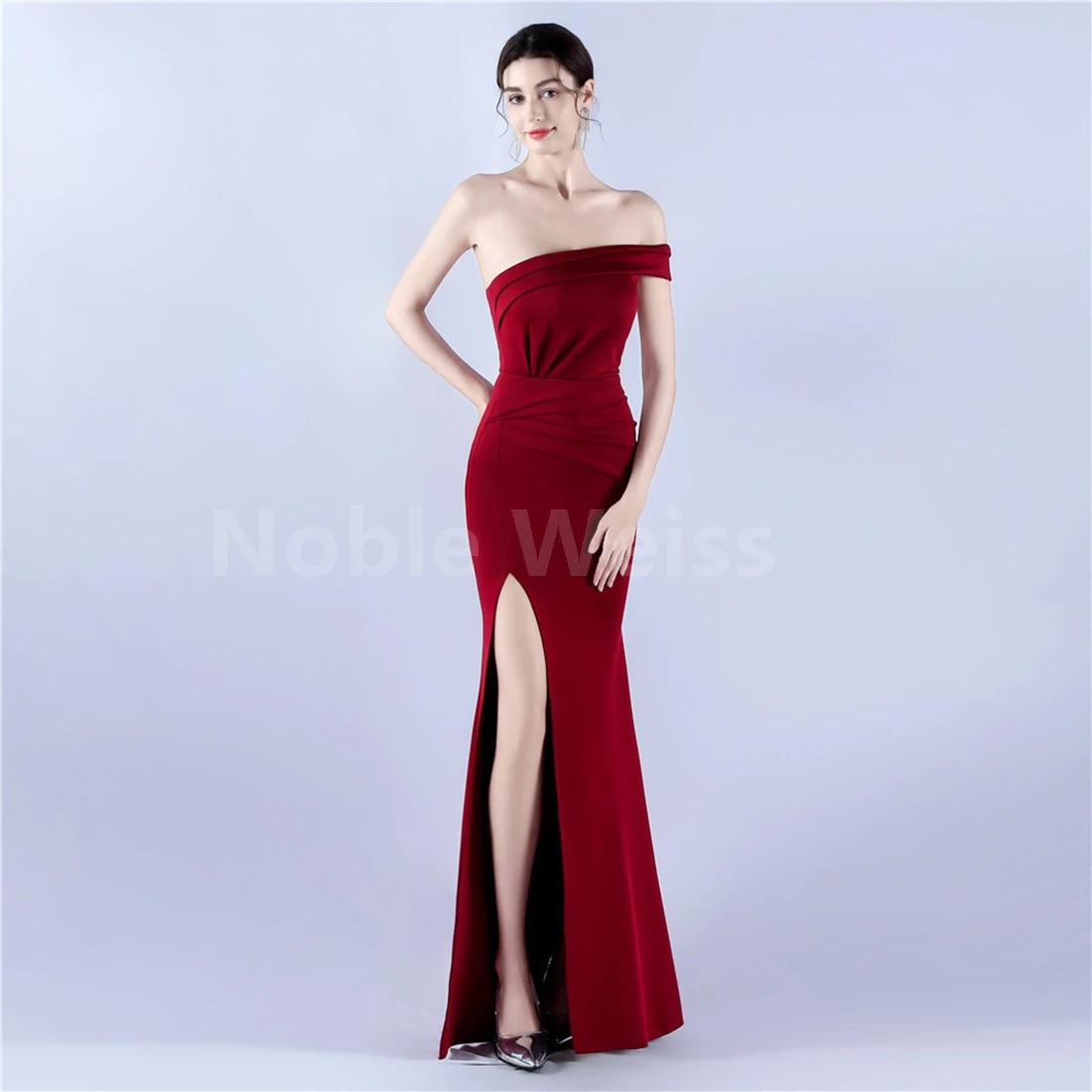 

Elegant and Comfortable Sleeveless SATIN Prom Dress Trumpet Mermaid Pleat Gown