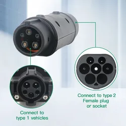 Адаптер для электромобиля IEC62196-2 Тип 2 к J1772 тип 1 адаптер переменного тока EVSE зарядный преобразователь разъем 1 фаза 32A